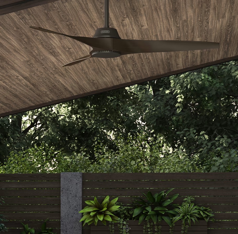 Mosley Outdoor Ceiling Fan, Hunter, 52 in Dia, Bronze/Brushed Cocoa - 4