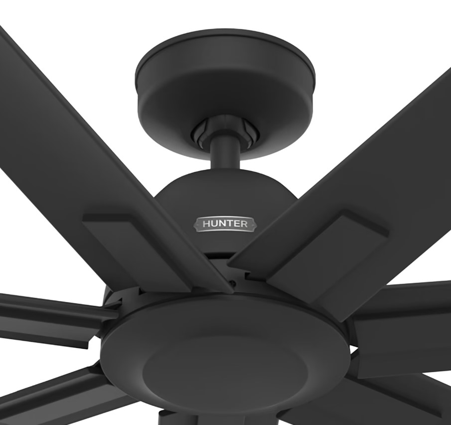 Downtown Outdoor Ceiling Fan, Hunter, 72 in Dia, Matte Black - 3