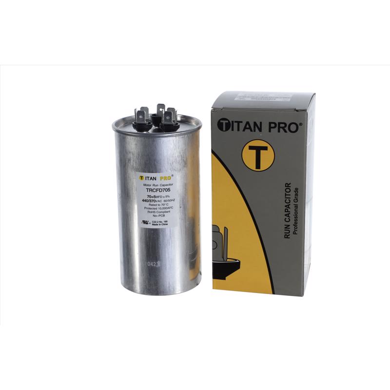 Titan Pro Run Capacitor Rnd 70+5 Mfd 440v - 2