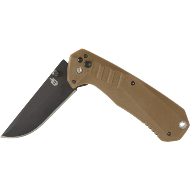 Haul Series Folding Knife, Gerber, 3 in L Blade, Stainless Steel Blade, Black/Brown Handle - 1