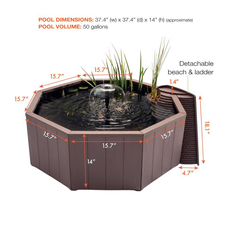 Resin Pond Kit, Aqua Garden, 50 gal - 2