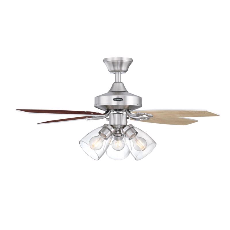Crusader Ceiling Fan, Westinghouse, 42 in Dia, Brushed Nickel - 2