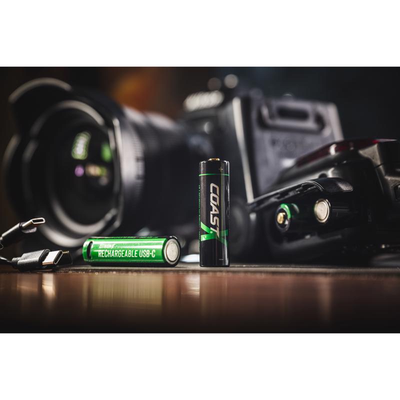 Rechargeable Lithium Ion Batteries, Coast, AA, USB-C Port, 4 pk - 3