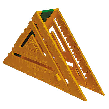 Double-Sided Rafter Square, Rapid Rafter, 1/8 in Graduation, HIPS, 7 in L, 7 in W - 1