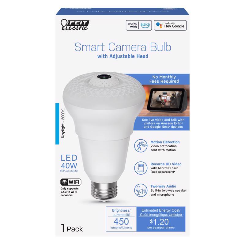 Smart Camera Light Bulb, Feit Electric, 40 Watt Equivalent, A23, E26 - 2
