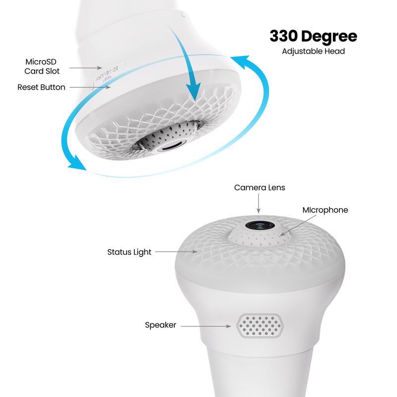 Smart Camera Light Bulb, Feit Electric, 40 Watt Equivalent, A23, E26 - 4