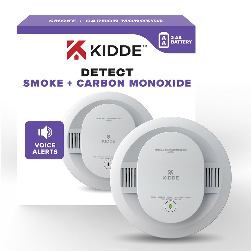 Combo Smoke & Carbon Monoxide Alarm, Kidde, AA Battery Powered, Voice Alert - 2