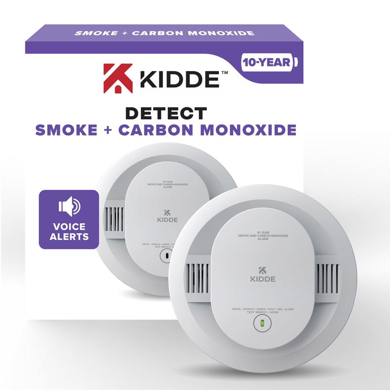 Carbon Monoxide & Smoke Alarm 10 Yr Battery, Kidde, Voice Alert - 2