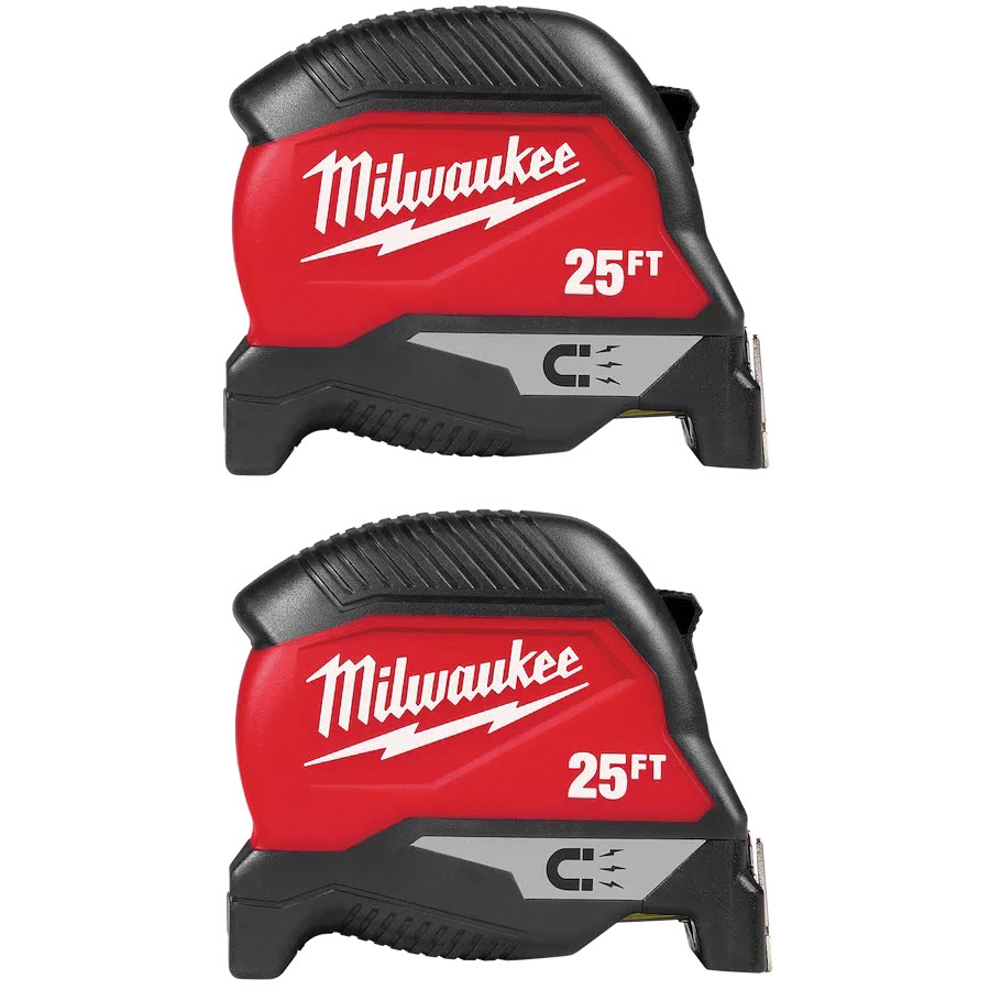 Tape Measures, Milwaukee, 25 ft, 2 pk - 1