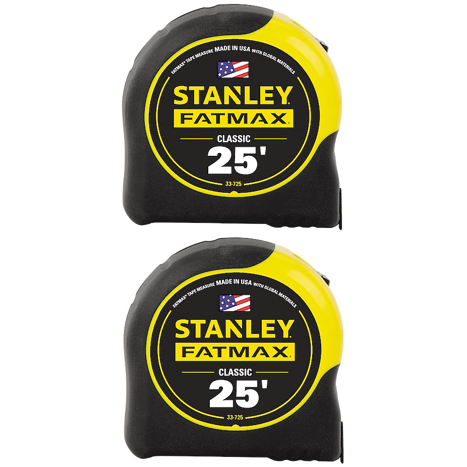 Fatmax Tape Measures, Stanley, 1-1/4 in x 25 ft, 2 pk - 1