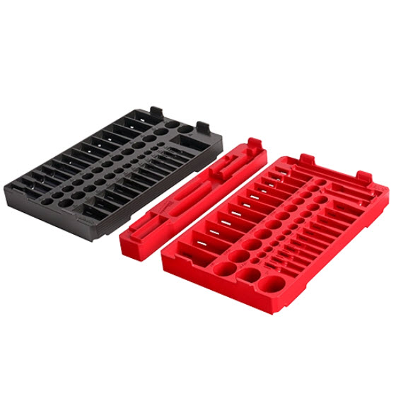Ratchet & Socket Trays, Milwaukee, SAE & Metric, 1/4in & 3/8in Drive, Fits 106 pcs, Tools & Packout Case Sold Separately - 1