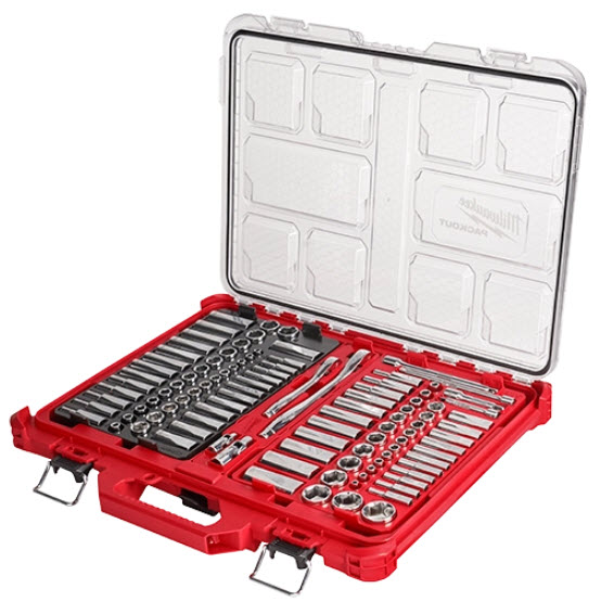 Ratchet & Socket Trays, Milwaukee, SAE & Metric, 1/4in & 3/8in Drive, Fits 106 pcs, Tools & Packout Case Sold Separately - 2