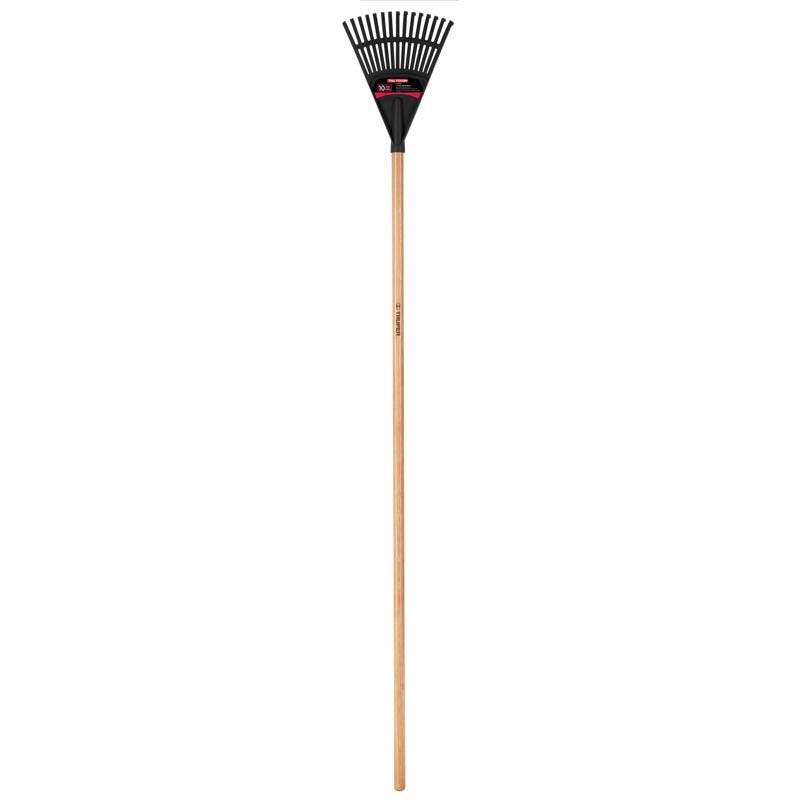Shrub Rake, Truper, 8 in W, Poly/Wood, 54 in L - 1