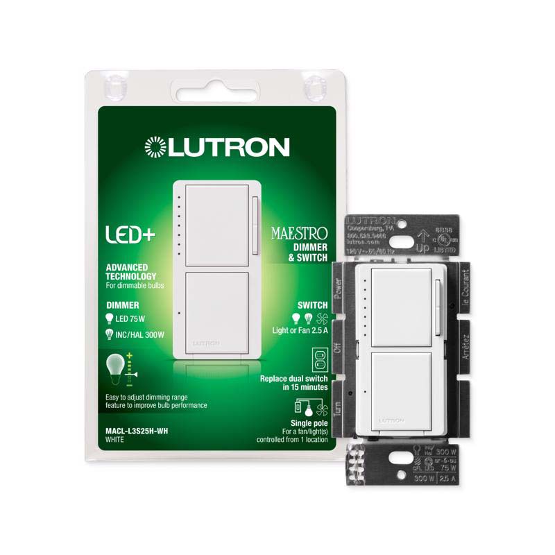 Lutron MACL-L3S25H-WH
