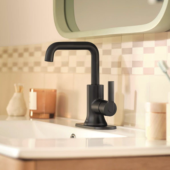 Zyla Bath Faucet, Moen, 1-Handle, Matte Black - 2