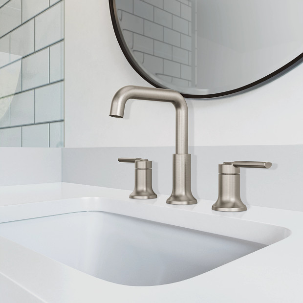 Zyla Bath Faucet, Moen, 2-Handle, Widespread, Brushed Nickel - 1