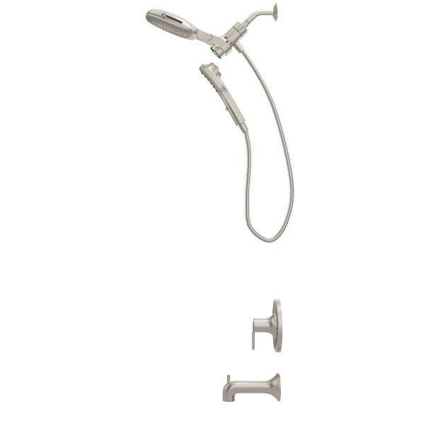 Zyla Tub Shower Faucet, Moen, 1-Handle, Brushed Nickel - 3