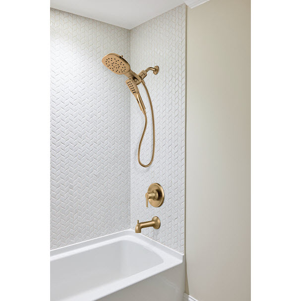 Zyla Tub Shower Faucet, Moen, 1-Handle, Bronzed Gold - 2