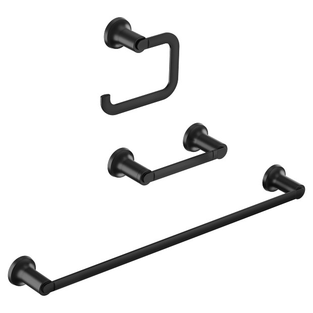 Zyla Bath Hardware Kit, Moen, 3 pc, Matte Black - 1