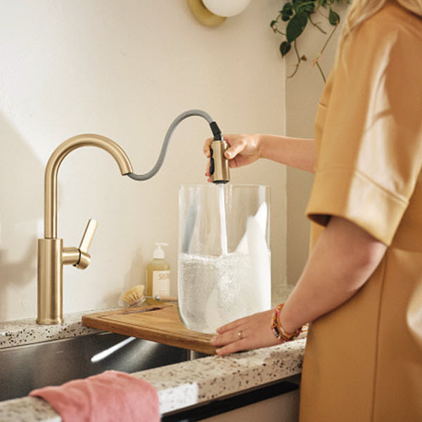 Durani Kitchen Faucet, Moen, Bronzed Gold - 2