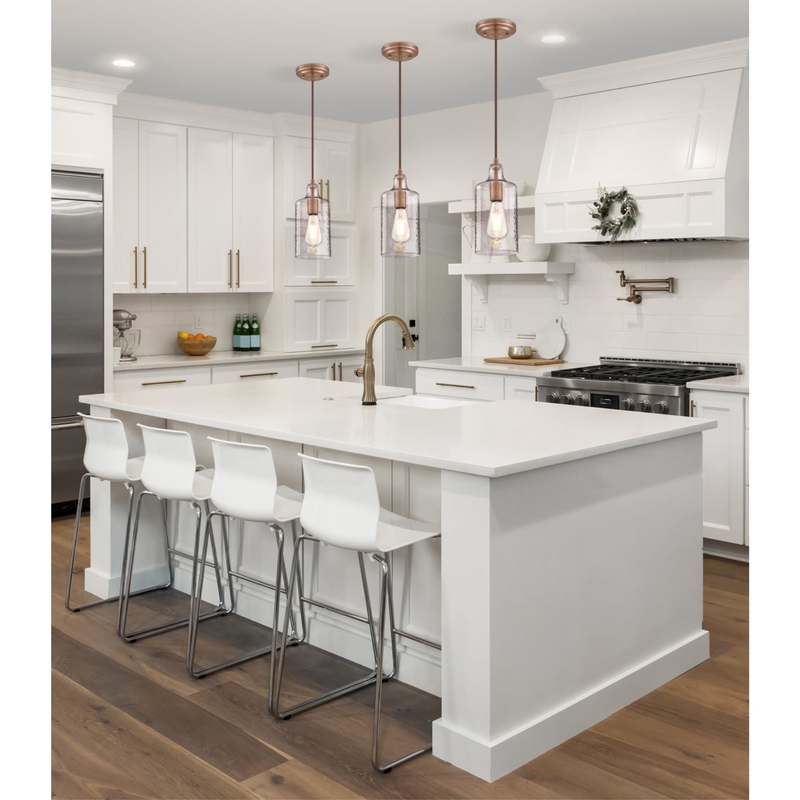 Carmen Mini Pendant Light, Westinghouse, Copper, Textured Glass - 2