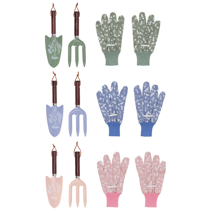 3 pc Gardening Hand Tool/Glove Set, Esschert Design, Assorted Patterns - 1