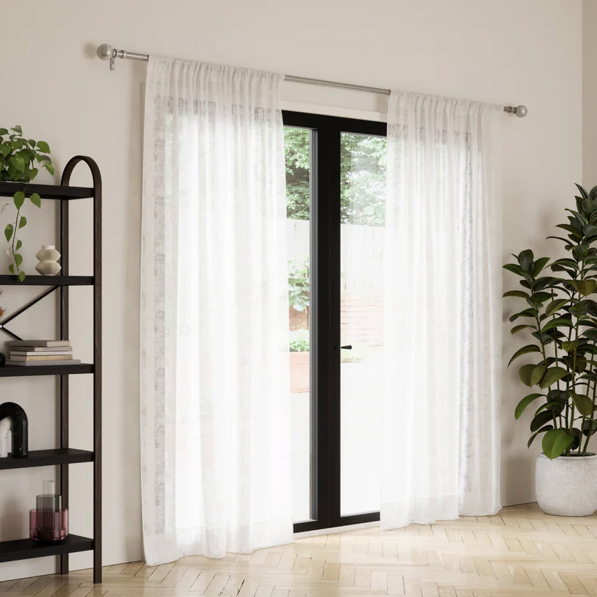 Bolas Curtain Rod, Umbra, 1 in Dia, 72-144 in W, Nickel Finish - 2