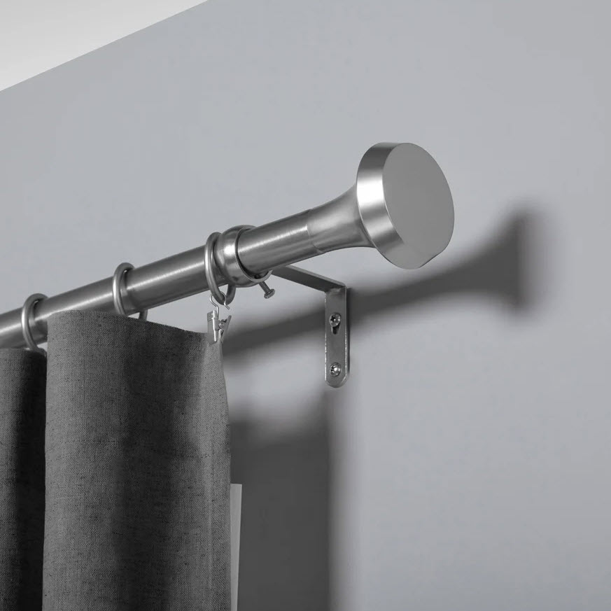 Ella Curtain Rod, Umbra, 1 in Dia, 72-144 in W, Nickel Finish - 2