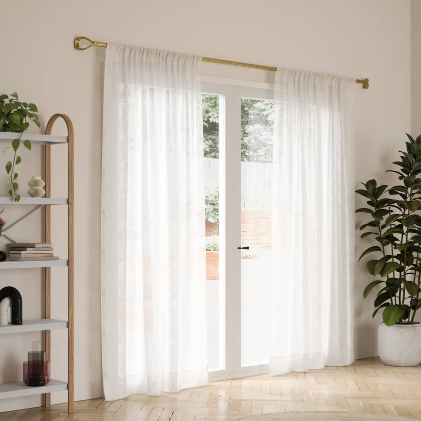 Loop Curtain Rod, Umbra, 1 in Dia, 42-120 in W, Gold Finish - 2