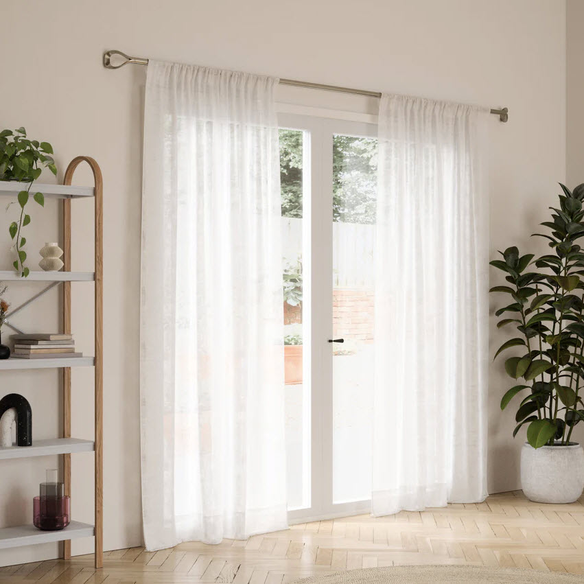 Loop Curtain Rod, Umbra, 1 in Dia, 42-120 in W, Nickel Finish - 2