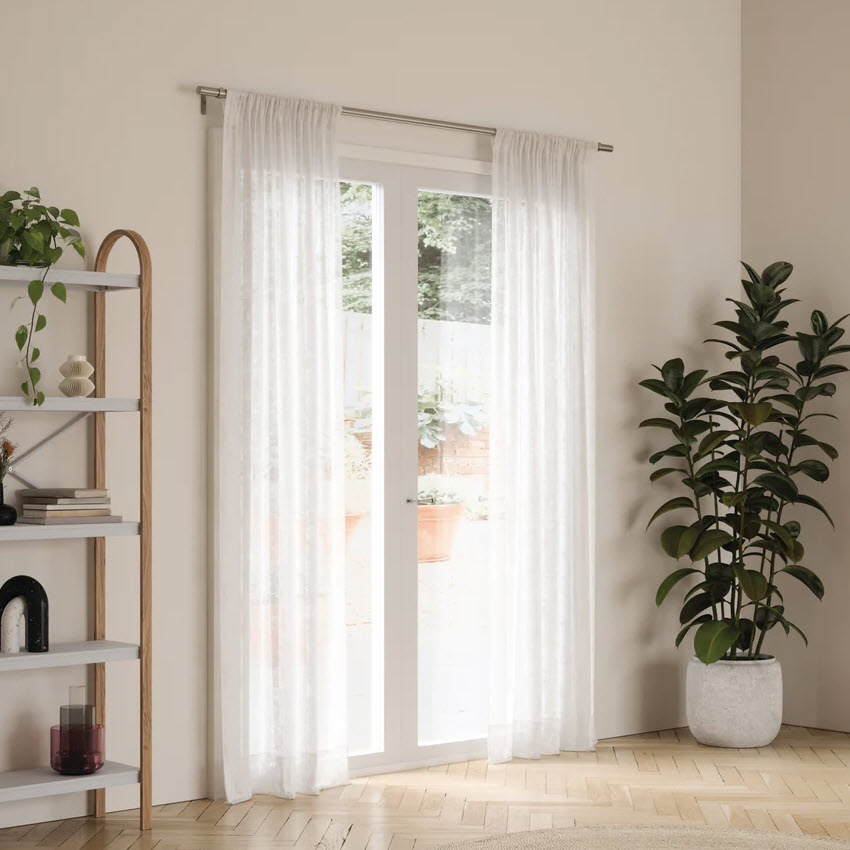 Zen Curtain Rod, Umbra, 1 in Dia, 32-64 in W, Nickel Finish - 2