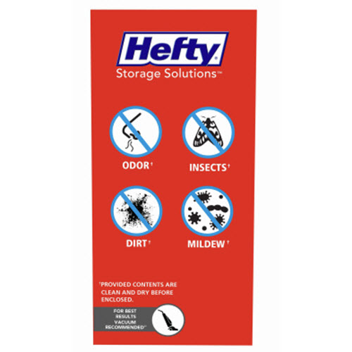 Hefty Vacuum Cube Storage Bag, Hms, Plastic, Clear - 3