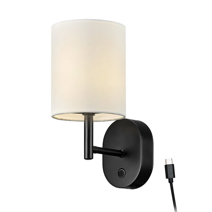 Globe Lyla Battery Wall Sconce, Globe Electric Company, LED, Rechargeable, 5-ft USB-C Charging Cable Included - 1