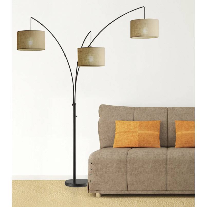 Trinity Arc Floor Lamp, Adesso, 74 in H, Antique Bronze - 3