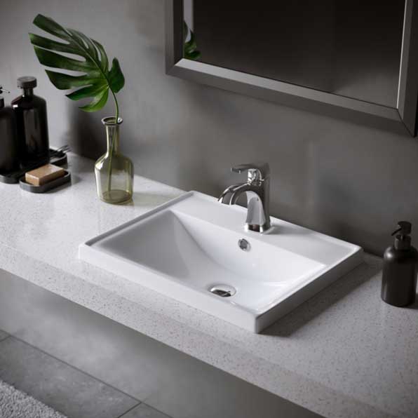Valera Bathroom Sink, Karran, Drop-in, Rectangular - 2
