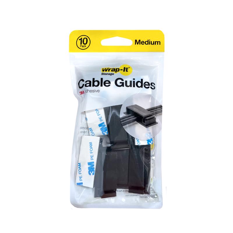 Cable Clips, Wrap-It Storage, Black, 10 pk - 2
