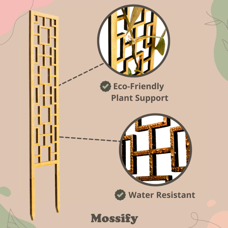 Indoor Wood Trellis, Mossify, 17 in H, Water Resistant, Black - 2