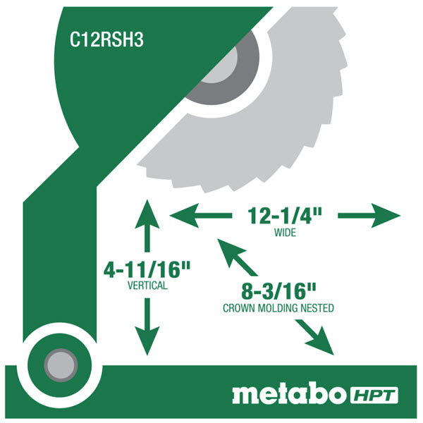 Metabo 12 in Miter Saw, Metabo Hpt, Dual Bevel Sliding - 3