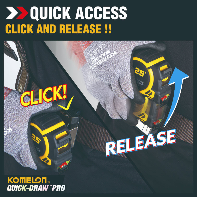 Tape Measure Holster, Komelon, Quick-Draw Pro - 2