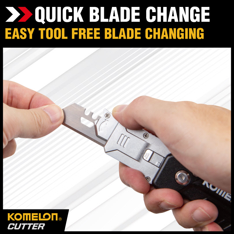 Utility Knife & Scraper, Komelon, 2-in-1 Folding - 4