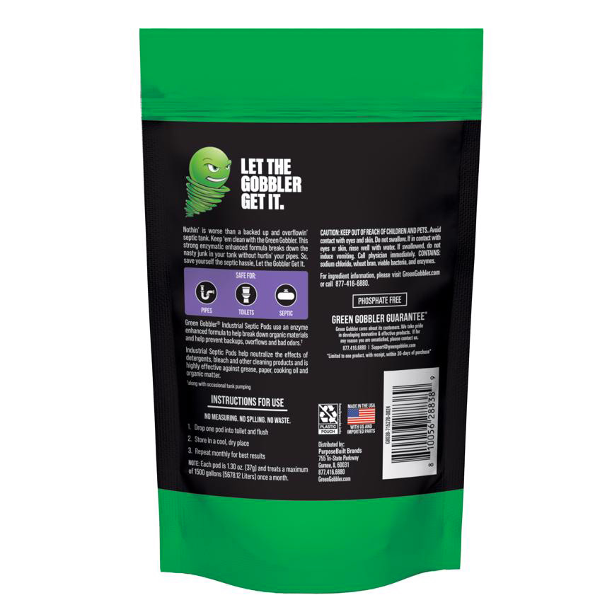 Septic Saver Pods, Green Gobbler, Septic System Digester, 5.2 oz - 2