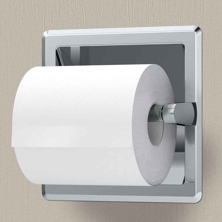Recessed Toilet Paper Holder, Gatco, Pivoting Arm, Chrome - 3