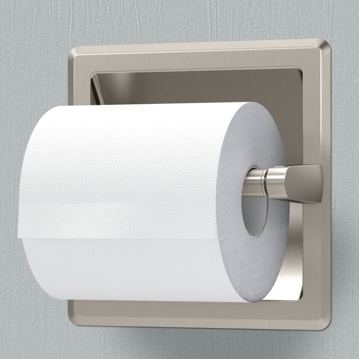 Recessed Toilet Paper Holder, Gatco, Pivoting Arm, Brushed Nickel - 3
