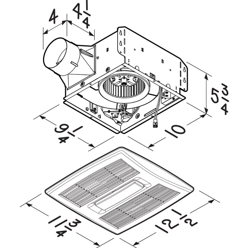 Roomside LED Bath Fan, Broan, Humidity Sensing, 80 CFM, 0.7 Sones - 2