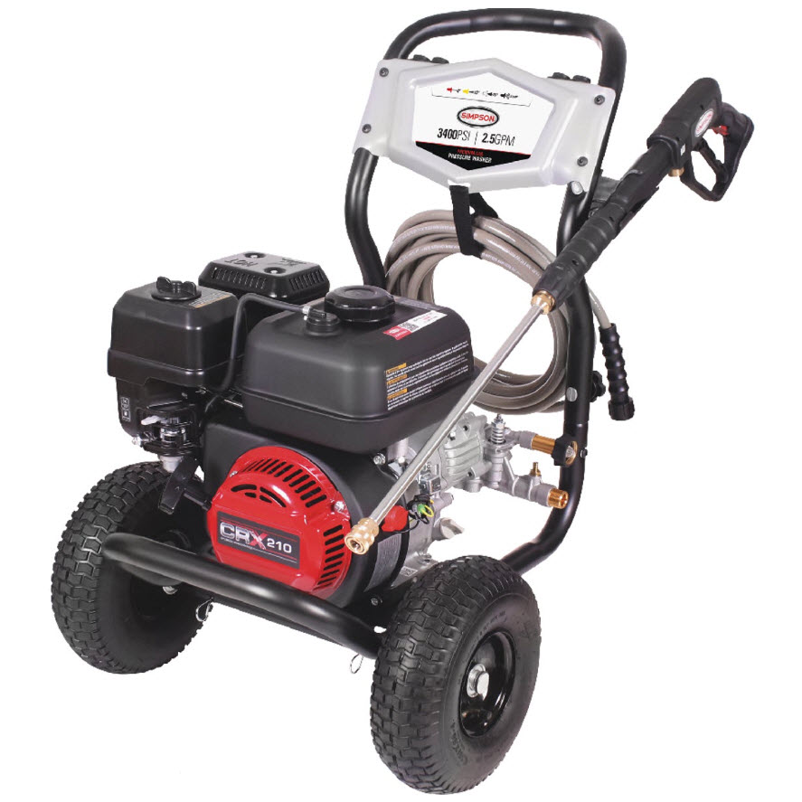 Megashot Cold Water Residential Gas Pressure Washer, Simpson, 3400 PSI, 2.5 GPM - 1