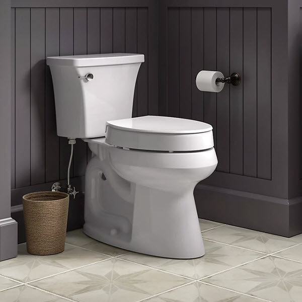 Hyten Elevated Toilet Seat, Kohler, Elongated, Quiet-Close, White - 2