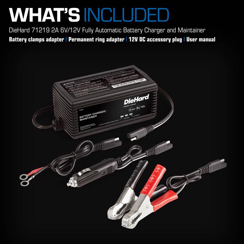 Diehard Automatic Battery Charger and Maintainer, Schumacher, 6/12 V Output - 2