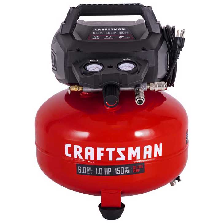 Pancake Compressor, Craftsman, 1 hp, 150 Max PSI, 6 Gal - 1