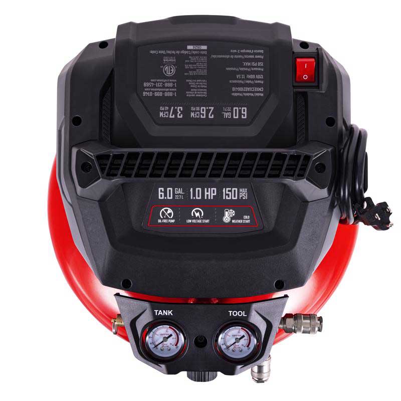 Pancake Compressor, Craftsman, 1 hp, 150 Max PSI, 6 Gal - 2