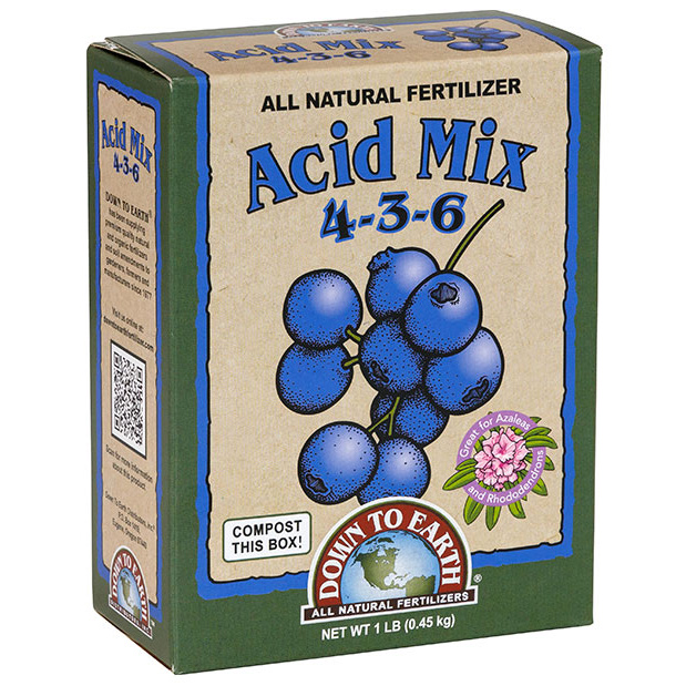 Acid Mix Plant Fertilizer, Down To Earth, 1 lb, Box, Particle, 4-3-6 N-P-K Ratio - 2